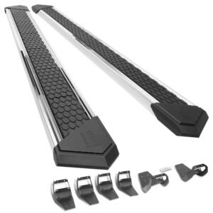 (J2 Honeycomb Pad Metal) Running Board Nerf Bar For Ford 15+ F-150 / 17+ F-250 F-350 Super Duty [Crew Cab]