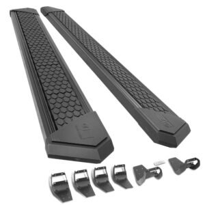 (J2 Honeycomb Pad Black) Running Board Nerf Bar For 15+ Ford F-150/17+ F-250 F-350 Super Duty [Extended Cab]