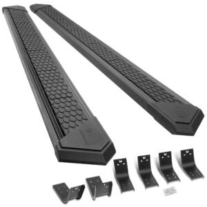 (J2 Honeycomb Pad Black) Running Board Nerf Bar For 09-18 Ram 1500 2500 3500/19+ Ram 1500 Classic [Crew Cab]
