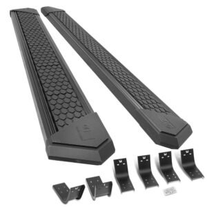 (J2 Honeycomb Pad Black) Running Board Nerf Bar For 09-18 Ram 1500/19+ Ram 1500 Classic [Extended Cab]