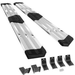 (J2 Wide Pleated Metal) Running Board Nerf Bar For 09-18 Ram 1500 2500 3500/19+ Ram 1500 Classic [Crew Cab]