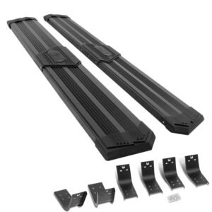 (J2 Wide Pleated Black) Running Board Nerf Bar For 09-18 Ram 1500/19+ Ram 1500 Classic [Extended Cab]