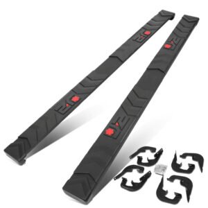 (J2 Arrow Pattern Black) Running Board Nerf Bar For 07-18 Silverado Sierra 1500/07-19 2500 3500 HD [Crew Cab]