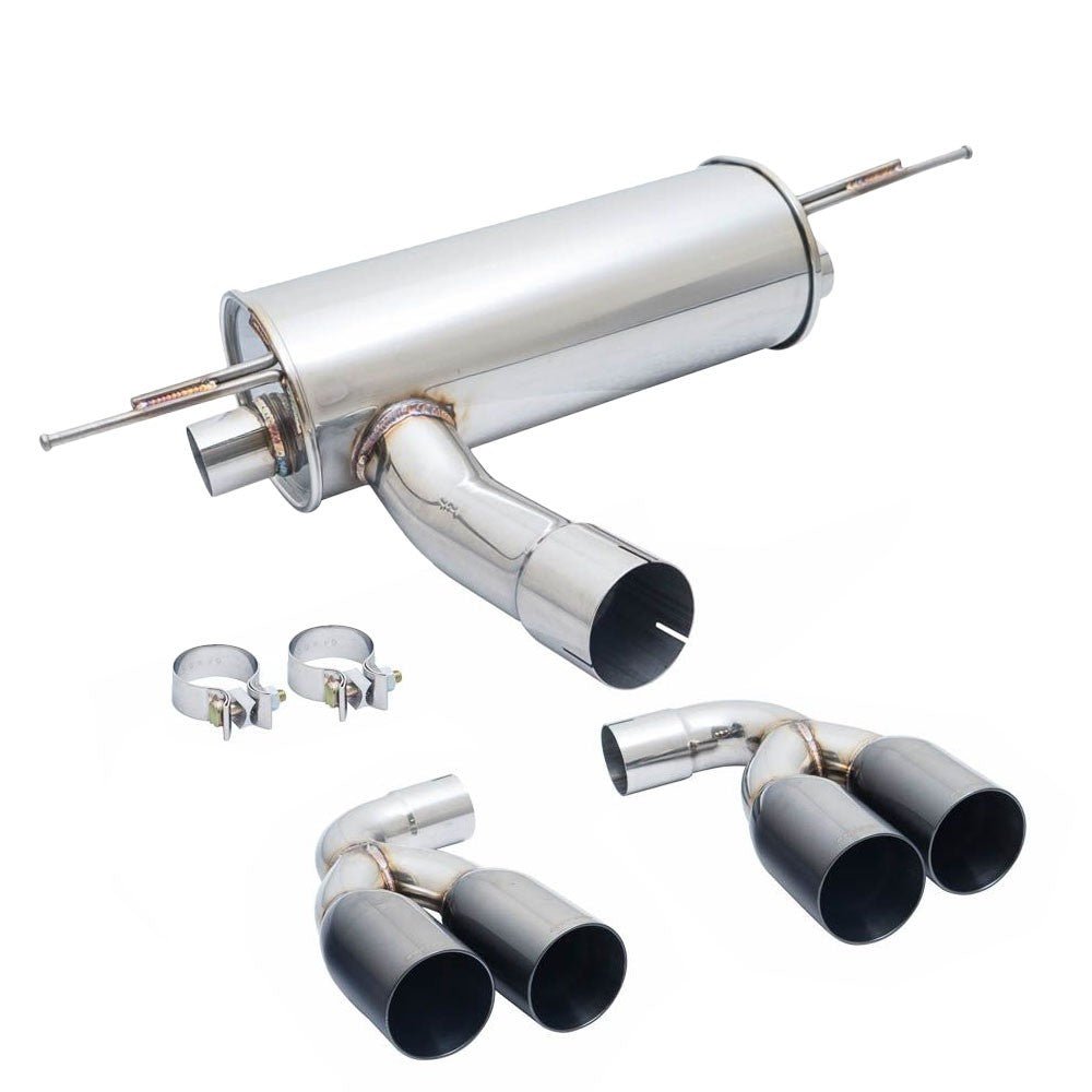 Megan Supremo Series Axleback Exhaust System Black Chrome Quad Rolled Tips For 16-18 BMW M2 F87 N55 3.0L N55B30T0 Turb