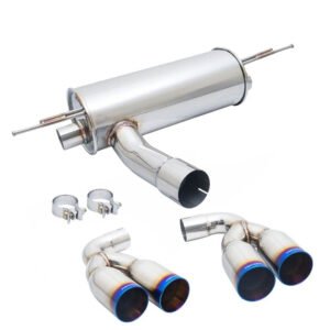 Megan Supremo Series Axleback Exhaust System Burnt Quad Rolled Tips For 16-18 BMW M2 F87 N55 3.0L N55B30T0 Turbo