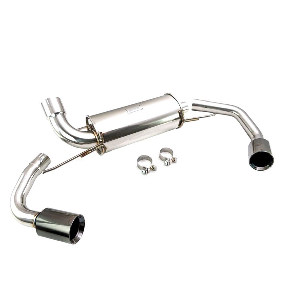 Megan Supremo Series Axleback Exhaust System Black Chrome Dual Tips For 19+ BMW 330i RWD 2.0L i4 Turbo M Sport (G20)