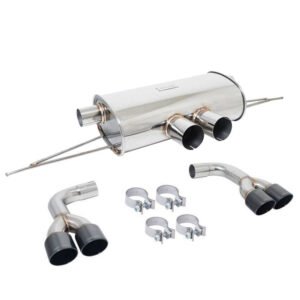 Megan Supremo Series Axleback Exhaust System Black Chrome Quad Rolled Tips For BMW 15-18 X5/15-19 X6 M Sport (F85/F86)