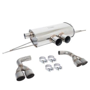 Megan Supremo Series Axleback Exhaust System Raw Quad Rolled Tips For BMW 15-18 X5/15-19 X6 M Sport (F85/F86)
