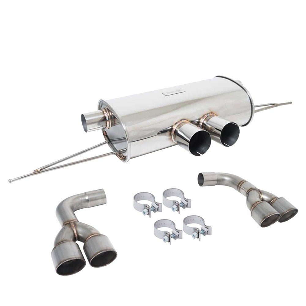 Megan Supremo Series Axleback Exhaust System Raw Quad Rolled Tips For BMW 15-18 X5/15-19 X6 M Sport (F85/F86)