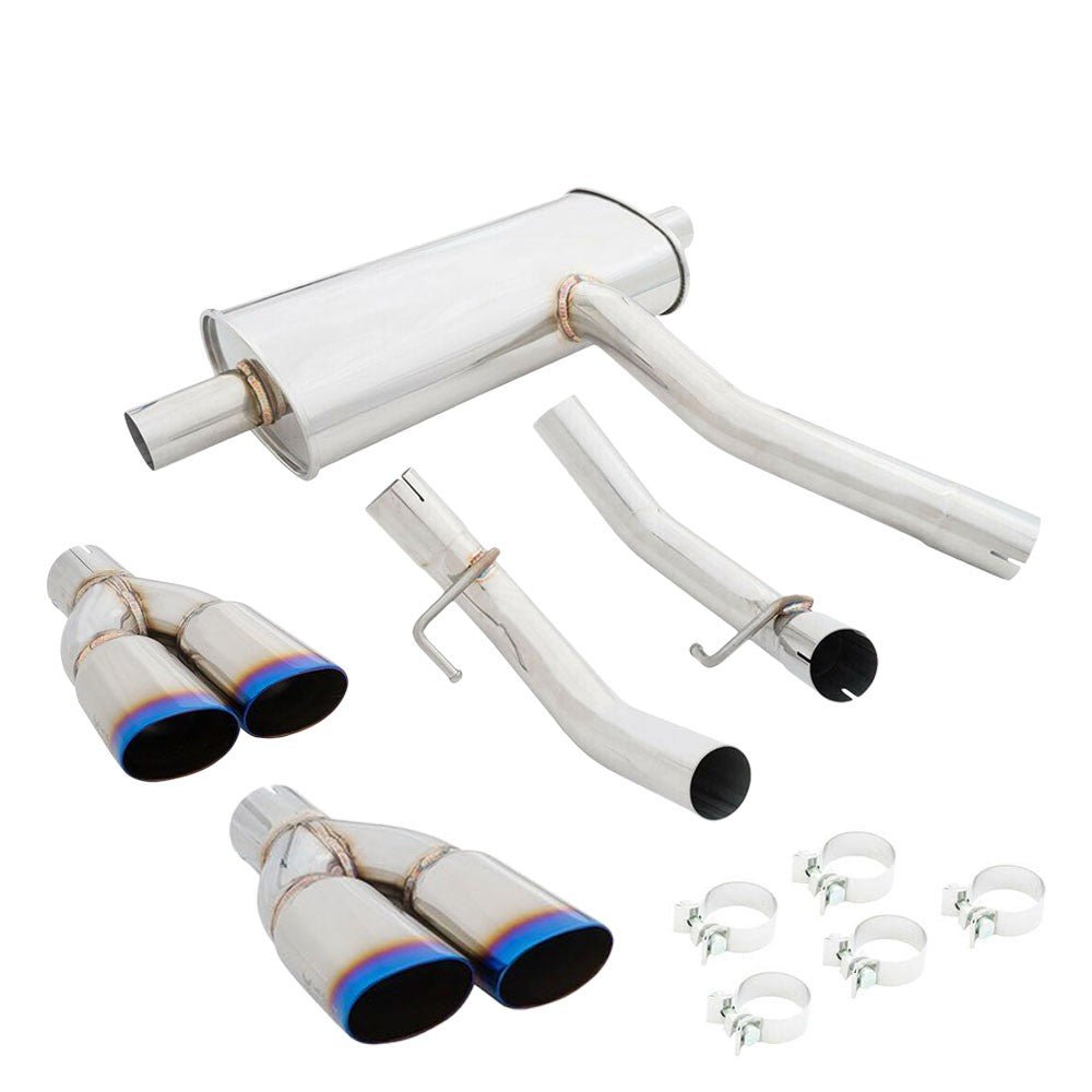 Megan Racing Bolt-On ABE Exhaust System Quad Burnt Oval Roll Tips For 14-18 MERCEDES-BENZ CLA250 FWD (C117)
