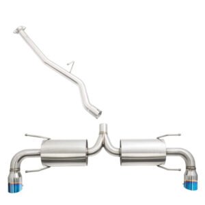 Megan Racing DS-Type Stainless CBS Exhaust System Blue Tips For 09-13 Mazda RX-8