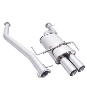 Megan Type 2 Series Catback Exhaust System 3″ Pipe Dual Rolled Tips For 95-98 Nissan 240SX S14