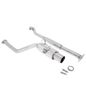 Megan Drift Spec Style Catback Exhaust System Silver Tip 2.5″ Pipe w/Resonator For Gen1 13-20 FR-S/BRZ ZC6/86 ZN6