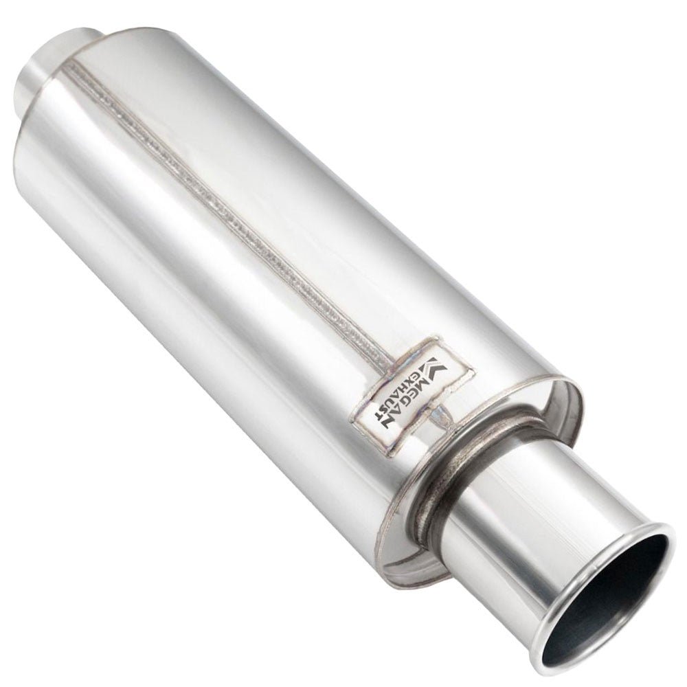 Megan MU-Series 3″ Inlet Weld-On Universal Exhaust Muffler w/Straight Rolled Tip