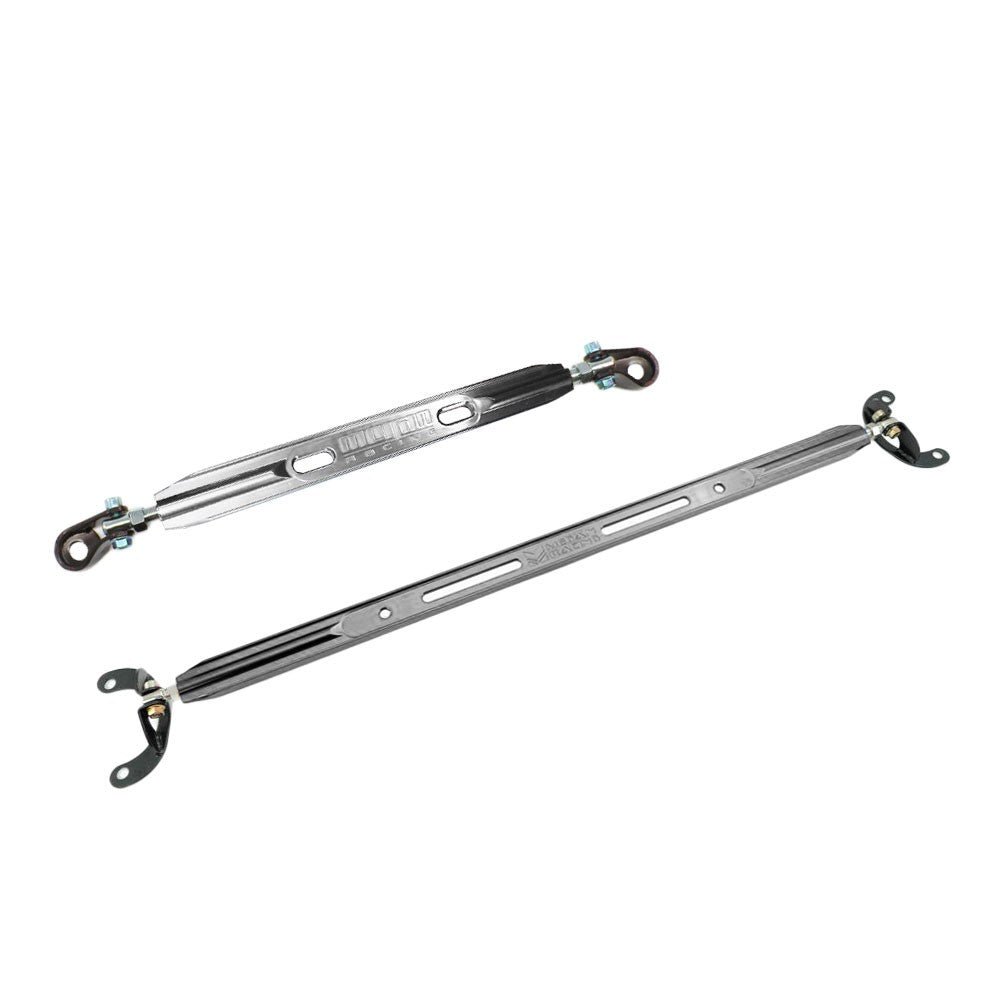 Megan Gunmetal 2PC Rear Upper+Rear Lower Strut Tower Brace Bar For 95-99 Eclipse