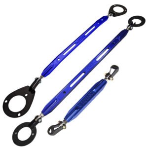 Megan Blue Front Upper + Rear Lower + Rear Upper Strut Bar Tower Tie Brace For 89-94 Nissan 240SX S13