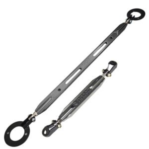 Megan Gunmetal Rear Lower + Rear Upper Strut Bar Tie Brace For 89-94 Nissan 240SX S13