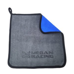 Megan Racing (Grey/Blue) Automotive Ultra Plush Microfiber Towel [11.8″ x 11.8″] (1PC)