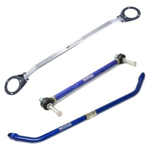 Megan Blue Front Tension Rod + Rear Lower Sub Frame Support Bar + Front Upper Strut Bar For 88-98 Nissan 240SX S13 S14