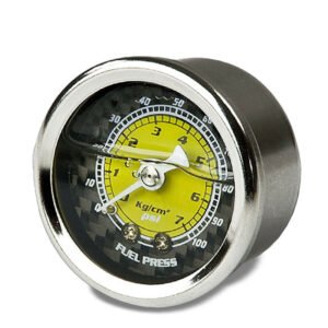 NRG Stainless Steel FRG-100CF Liquid Oil Fill 100 PSI Fuel Pressure Carbon Gauge