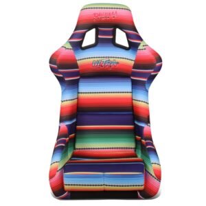 NRG FRP-302-MEXICALI Prisma (Large Size) Fixed Back Bucket Racing Seat W/Bottom Mount (Mexicali Serape Design)