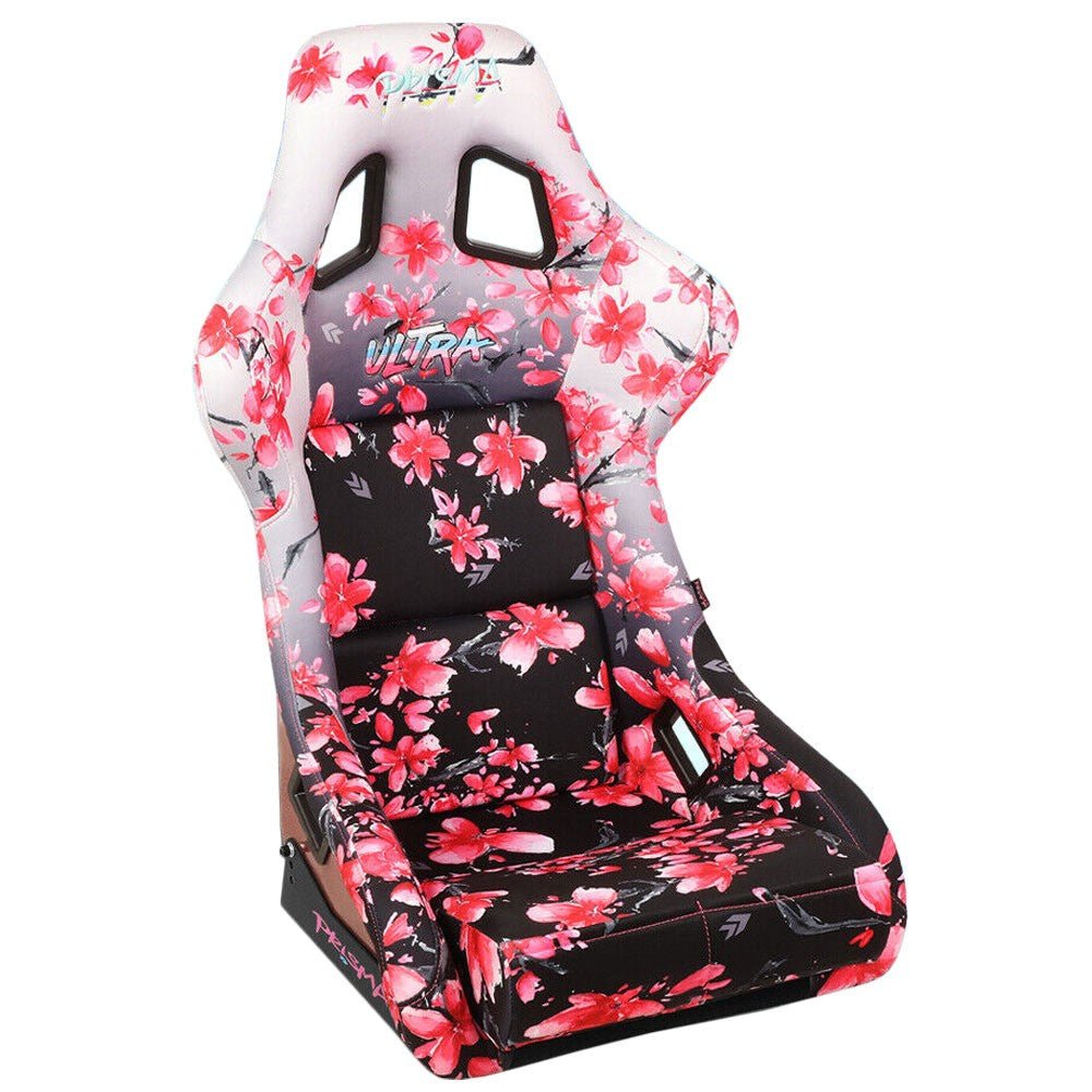 NRG FRP-302-SAKURA Prisma Fixed Back Bucket (Large Size) Racing Seat Black, Pink