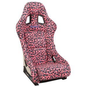 NRG FRP-303-PK-SAVAGE PRISMA Fixed Position Bucket Racing Seat w/Bottom Mount (Pink Savage Cheetah Print)