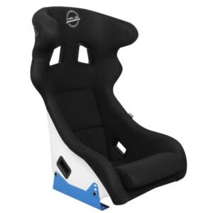 NRG FRP-600WT Fixed Back Position Bucket Seat w/Side Mount (Black/White) (Black/White/Blue)