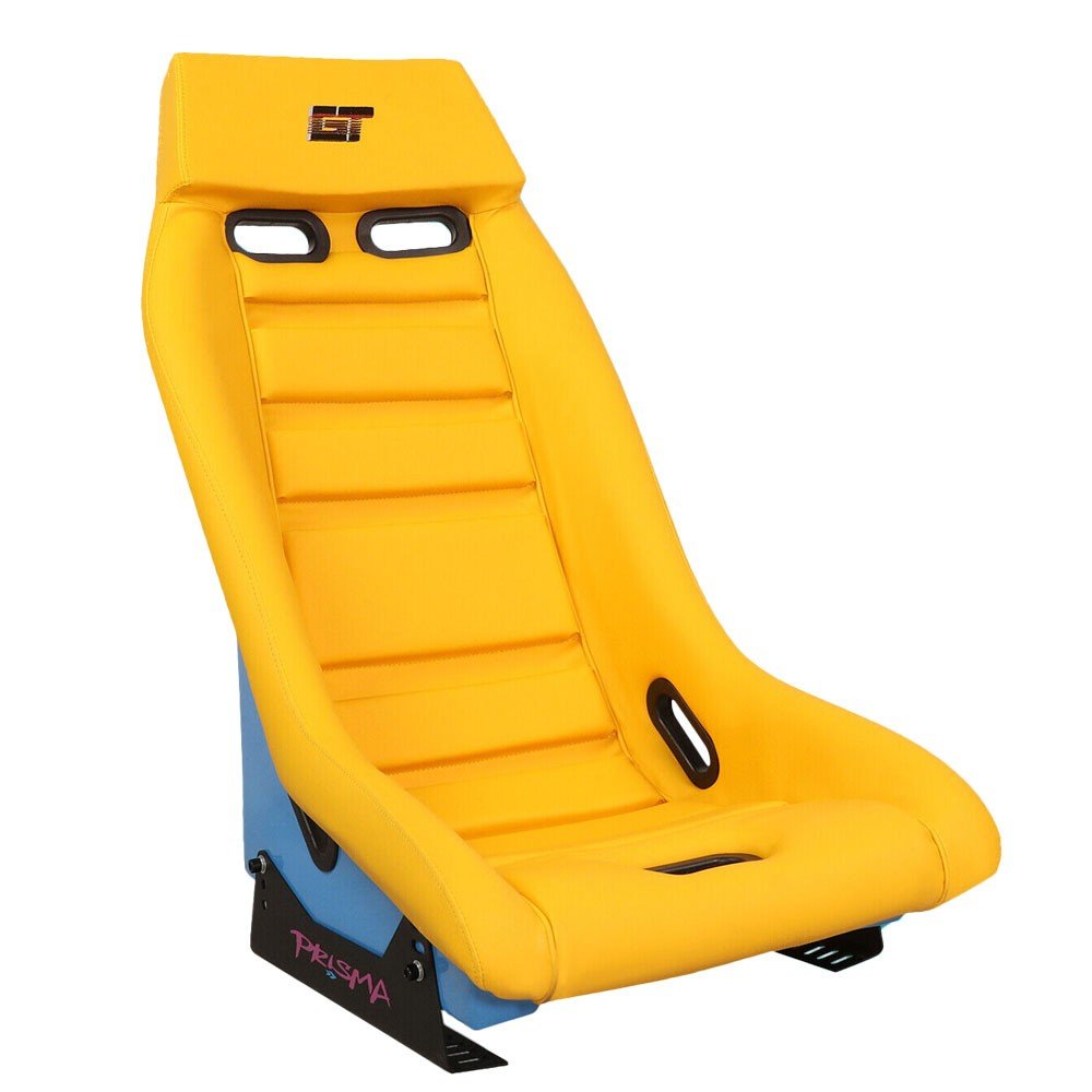 NRG PRI-100YL-OASIS (GT Retro Series PRISMA) Fixed Position Bucket Racing Seat w/Bottom Mount (Yellow)