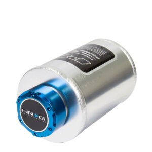NRG PST-100 4.5″ OD x 6.5″ H (12FL OZ) Power Steering Tank Fluid Reservoir (Silver Tank / Blue Cap)