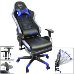 NRG RSC-G100BL Racing Seat Style Reclinable Back/Leg Resting Office Gaming Chair