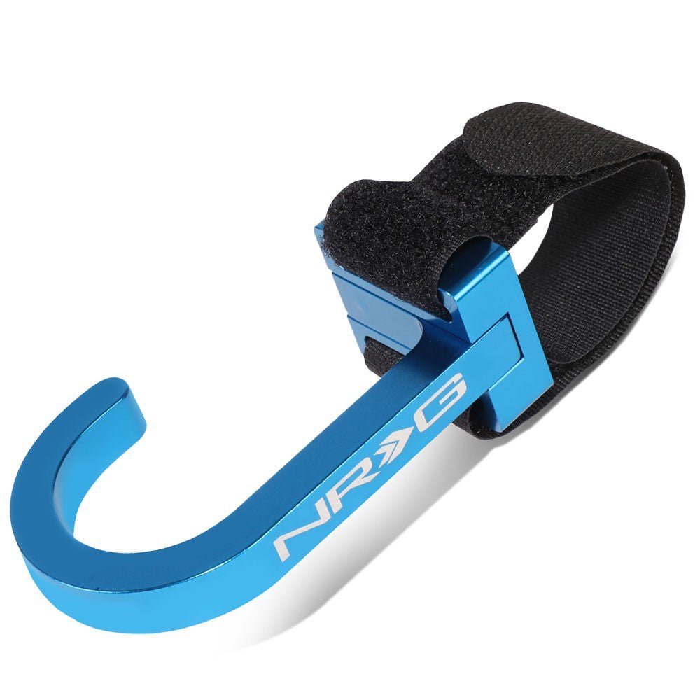 NRG STR-100BL Adjustable Strap Multi Purpose Steering Wheel Hook (Blue Anodized)