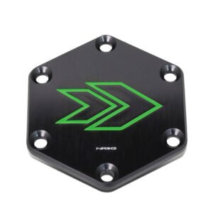 NRG STR-620GN Green Aluminum 6 X 70mm PCD (Hexagonal Shape/NRG Arrow Engraved) Steering Wheel Horn Plate Cover