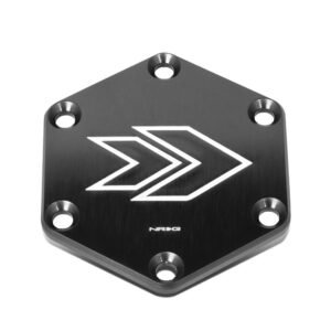 NRG STR-620SL Silver Aluminum 6 X 70mm PCD (Hexagonal Shape/NRG Arrow Engraved) Steering Wheel Horn Plate Cover
