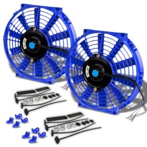 Universal 10″ SLIM Blue PULL/PUSH Electric Radiator Engine Bay Cooling Fan