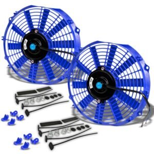 Universal 12″ SLIM Blue Reversible Electric Electric Radiator Cooling Fan