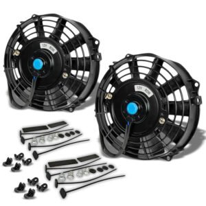 Universal 7″ Black Slim Electric Radiator Motor Cooling Fan+ Front Mounting