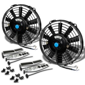 Universal 9″ Black Slim Electric Radiator Motor Cooling Fan+ Front Mounting