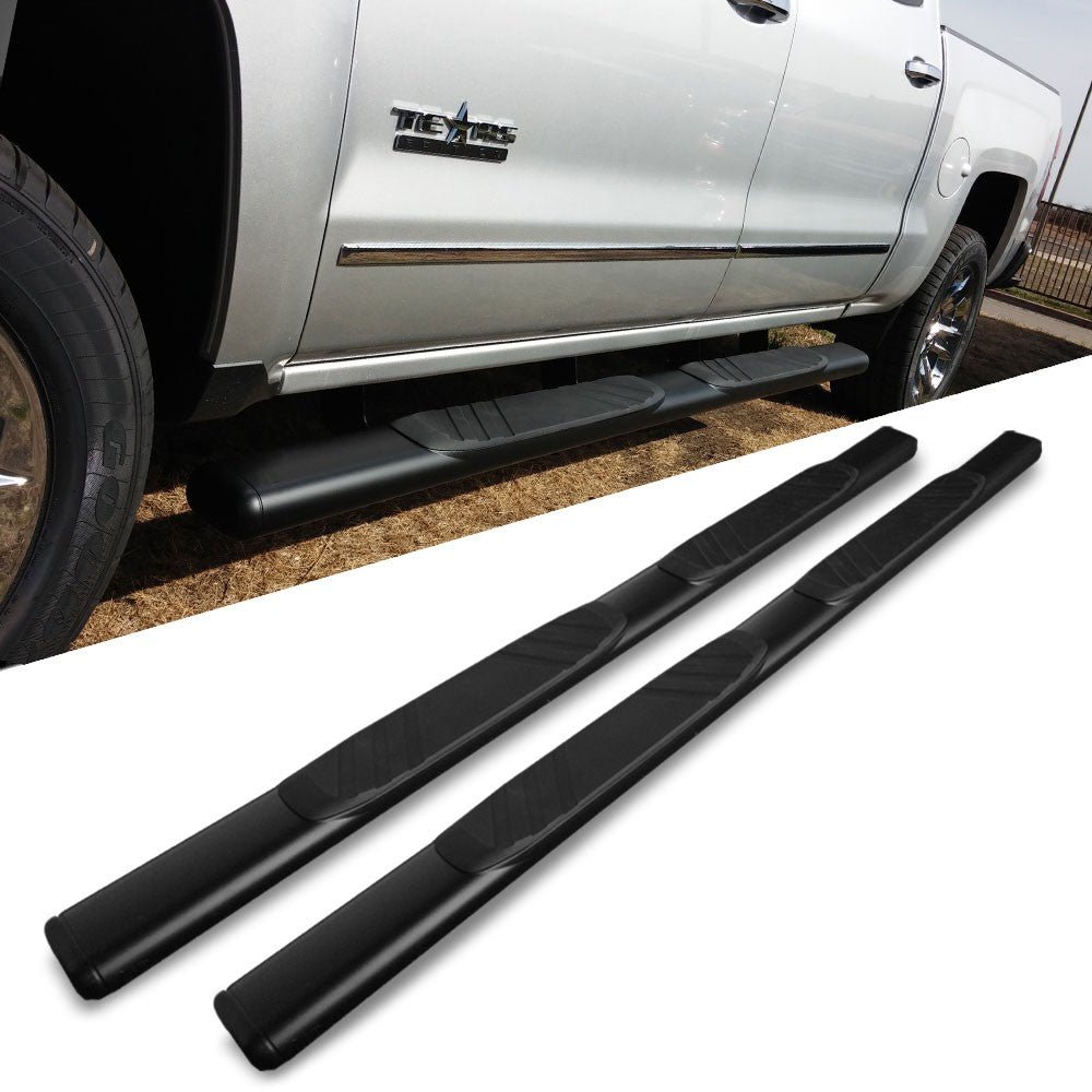 87″ Oval Black Nerf Bar Running Board 10287 For 19+ Ram 1500 Gas Engine Crew Cab