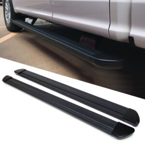 87″ Black Nerf Bar Running Board Side Step 21087 For 16+ Nissan Titan Crew Cab