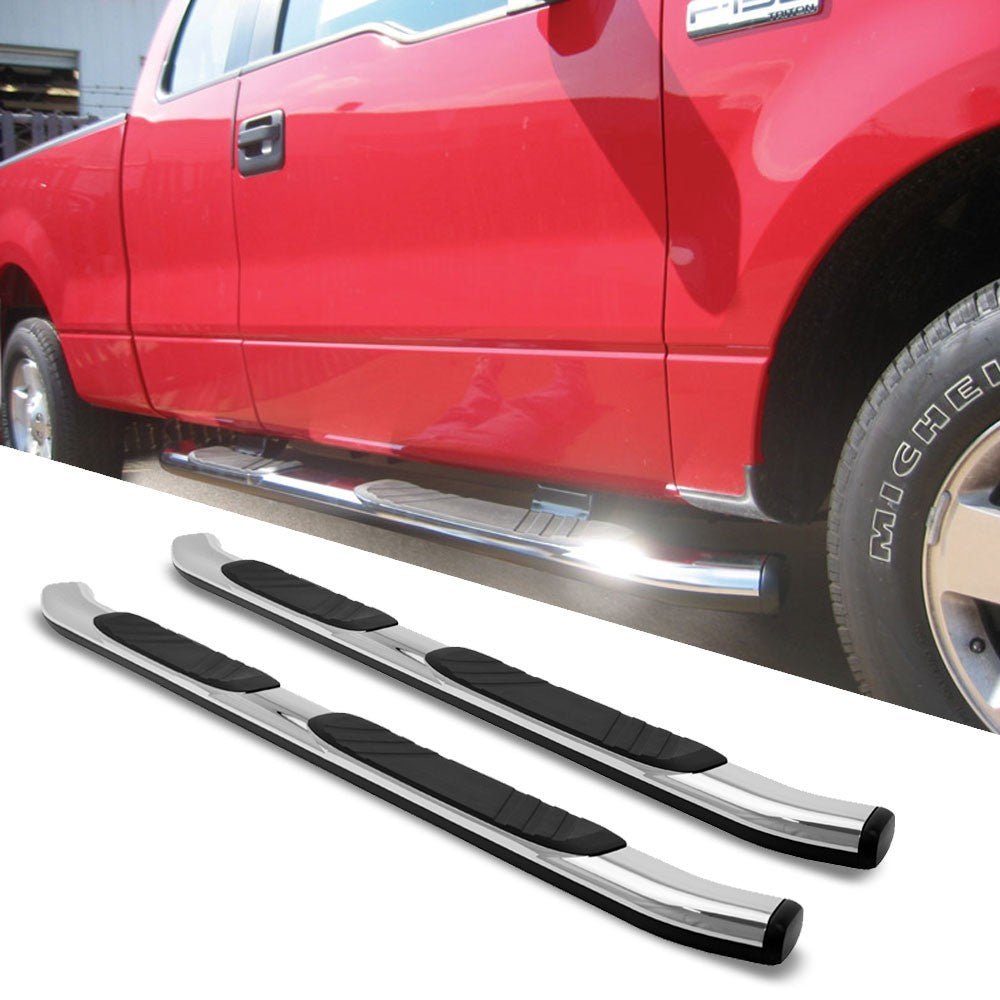 80″Oval Chrome Nerf Bar Running Board 4280C For 15-17 GMC HD Diesel Extended Cab