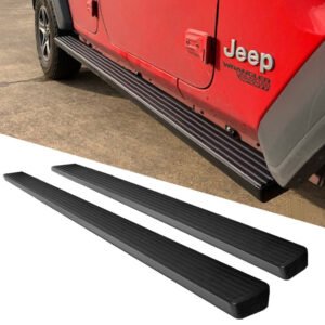 74″ Aluminum Black Nerf Bar Running Board 54074 For 18+ Jeep Wrangler (JL) 4Door