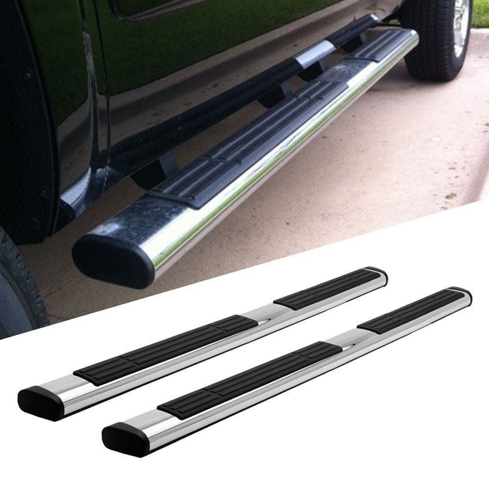 80″ Oval Chrome Nerf Bar Running Board 5980C For 19+ Ram 1500 Gas Extended Cab