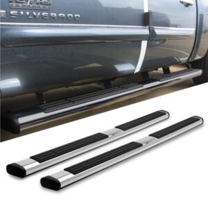 87″ Chrome/6″ Oval Tube Running Board Nerf Step Bar 5987C For 22+ Toyota Tundra CrewMax Cab (XK70)