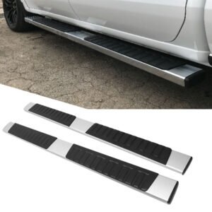87″Square Chrome Nerf Bar Running Board 63087C For 19+ Silverado/Sierra Crew Cab