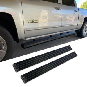 80″ Square Black Running Board Step 66080 For 15-17 Chevy HD Diesel Extended Cab
