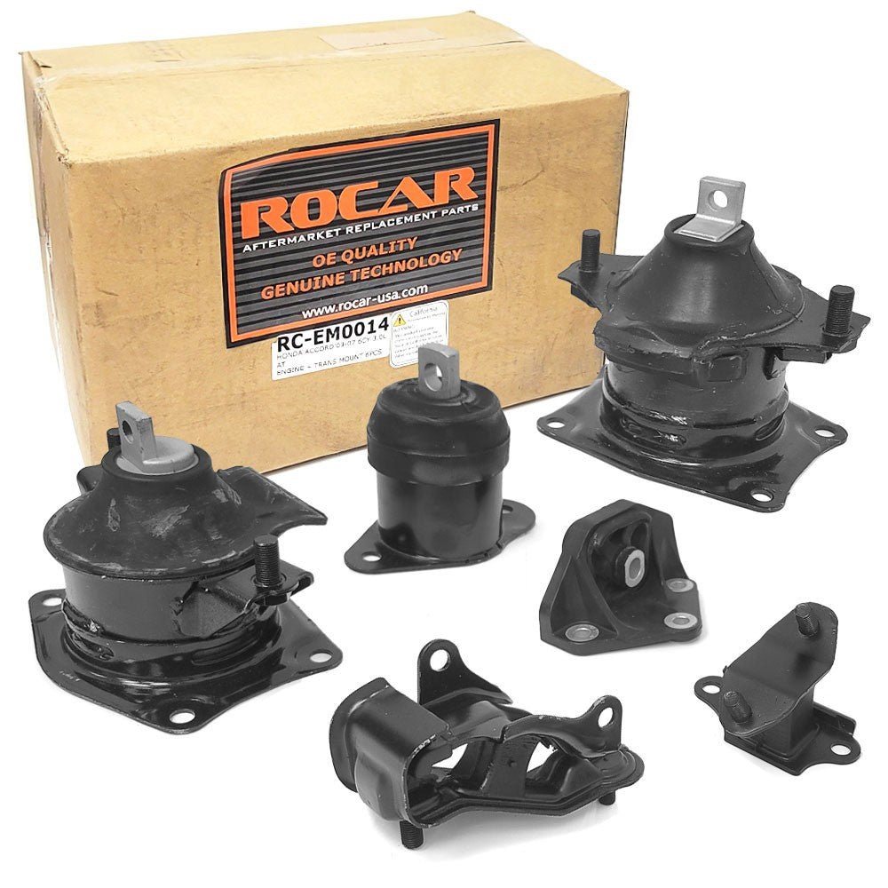 Rocar RC-EM0014 Front/Rear/Side Engine Mount & Front/Lower/Up Transmission Mount For 03-07 Honda Accord 3.0L AT (C