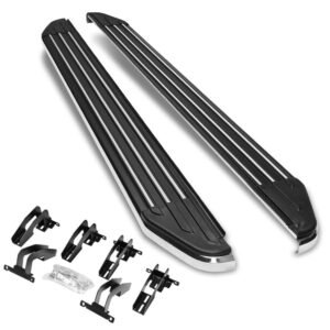 (Ridgeline Flat Board Metal) Running Board Nerf Bar For 11-22 Jeep Grand Cherokee (WK2)/11+ Dodge Durango (WD)