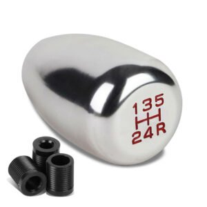 JDM Type-R Style Silver Multi Thread Insert Manual 5-Speed Pattern Shift Knob