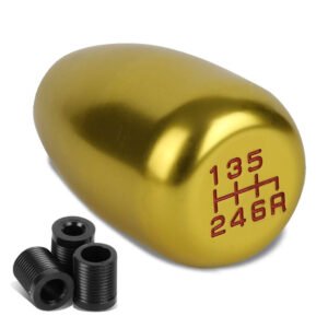 JDM Type-R Style Gold Multi Thread Insert Manual 6-Speed Pattern Shift Knob